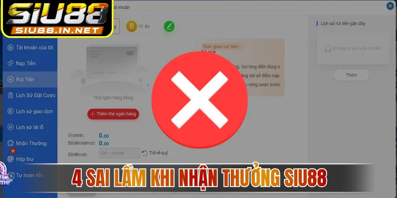 4 sai lầm khi nhận thưởng Siu88